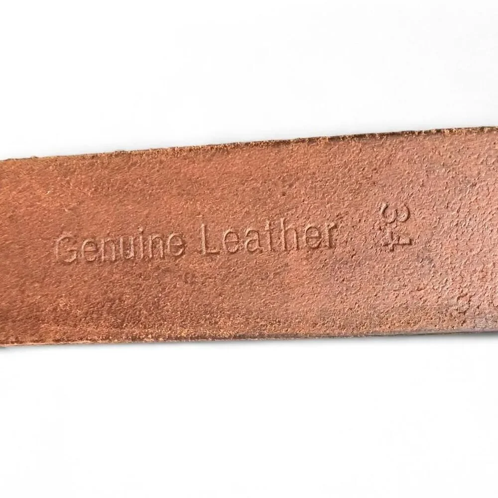 Timberland Men’s Size 34 Brown Leather Belt 1.25” Width Casual Workwear Belt